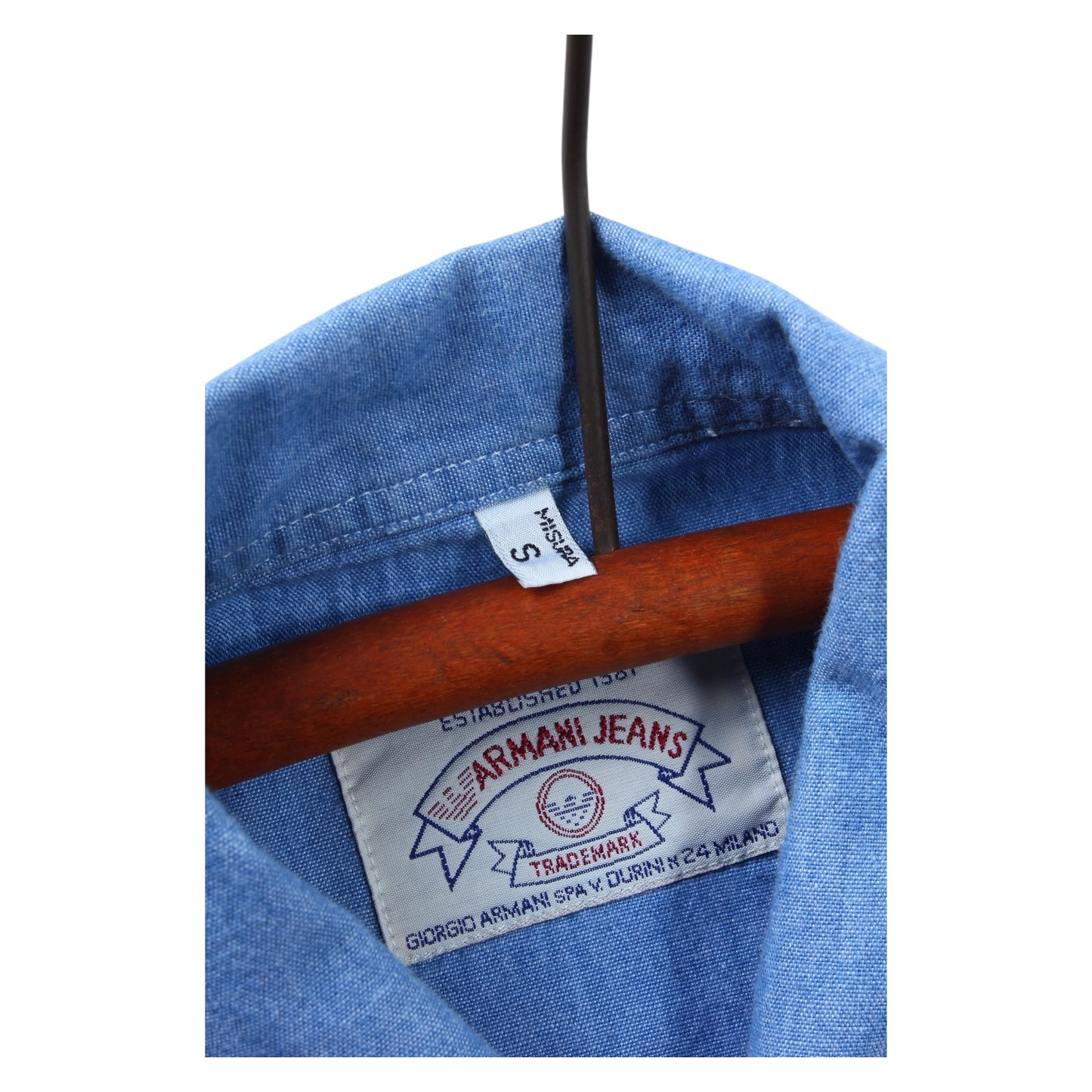 Armani jeans chambray button up shirt Small