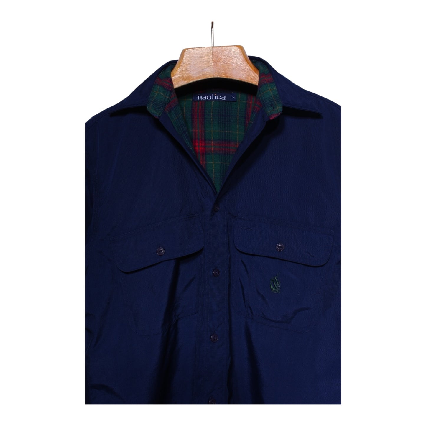 90s nautica cotton lined nylon fishing shirt large