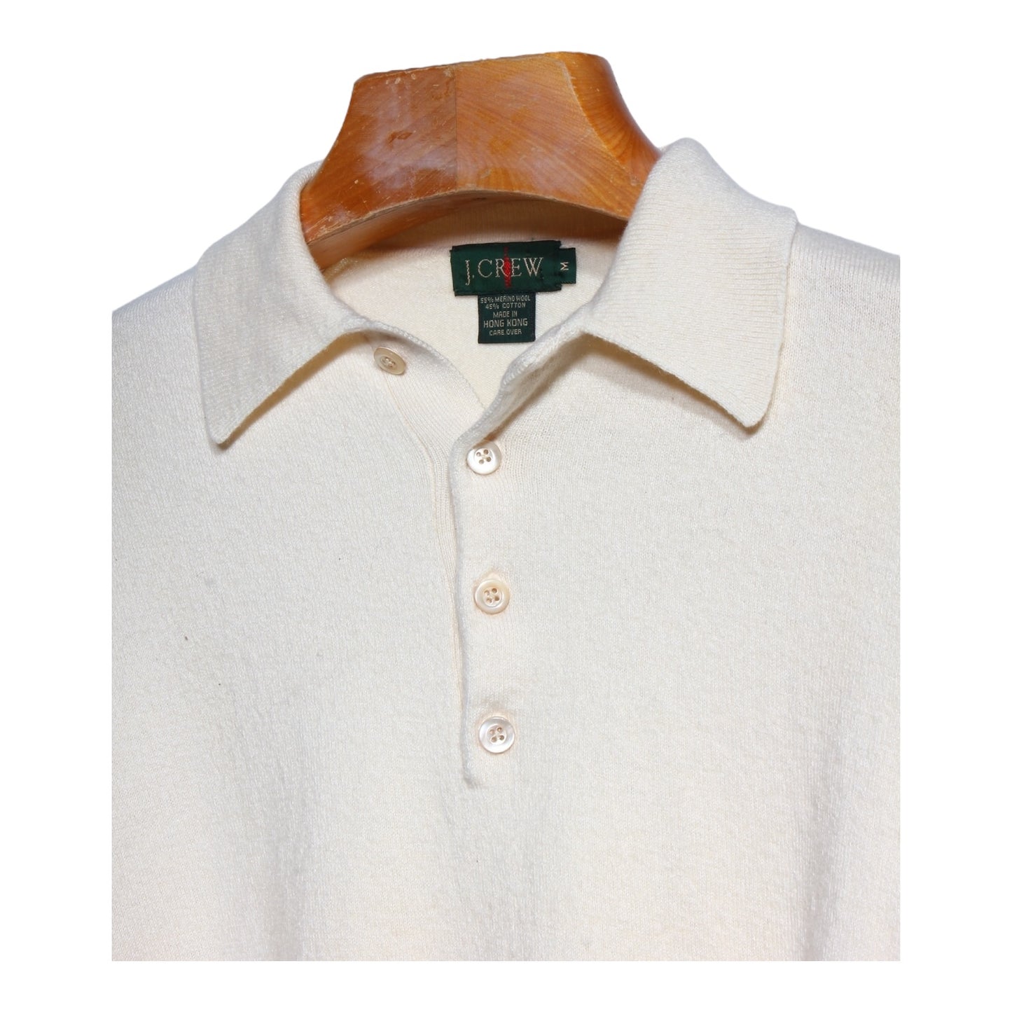 90s J Crew merino wool polo sweater Small