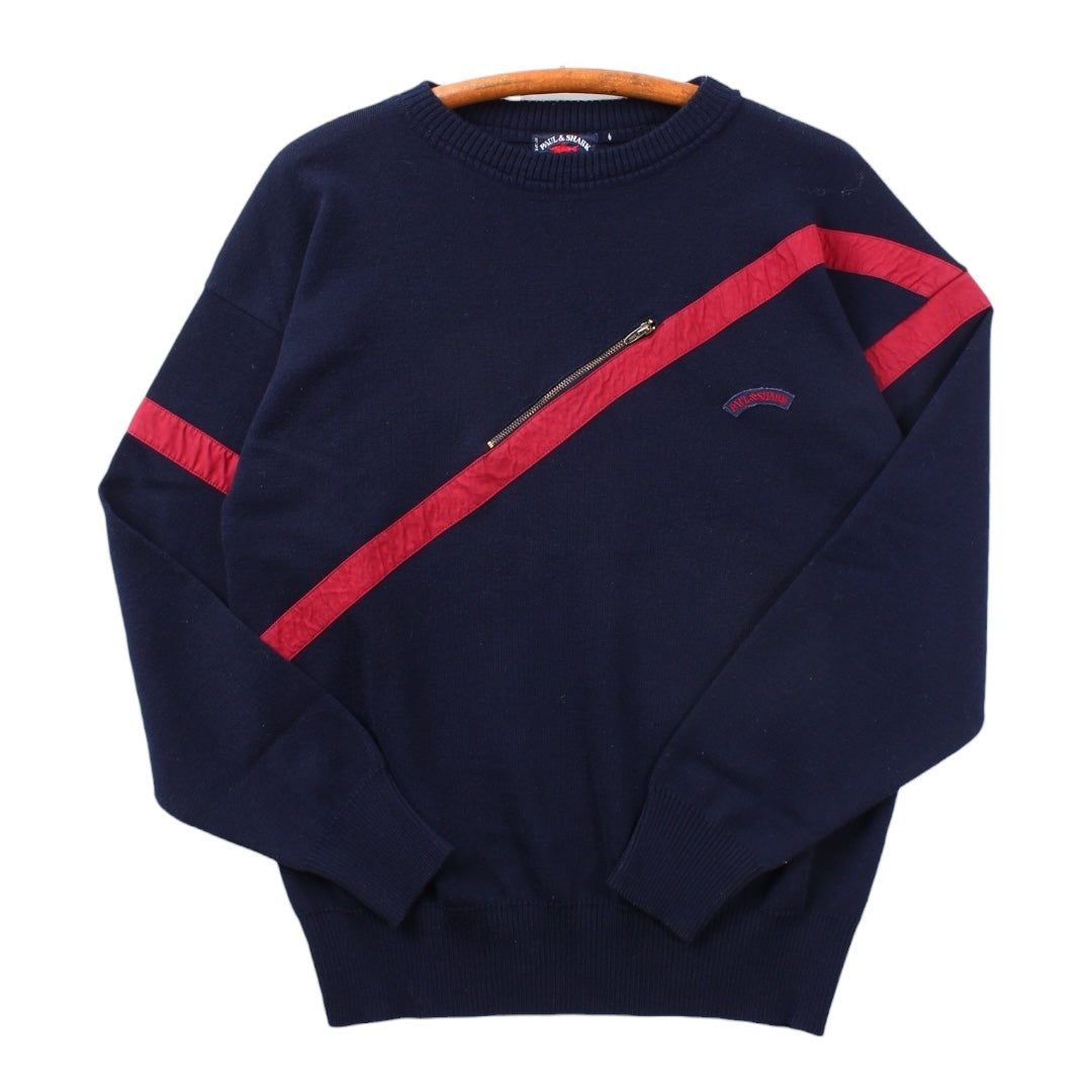 80s Paul and shark wool sweater. center zip medium Made in italy🇮🇹