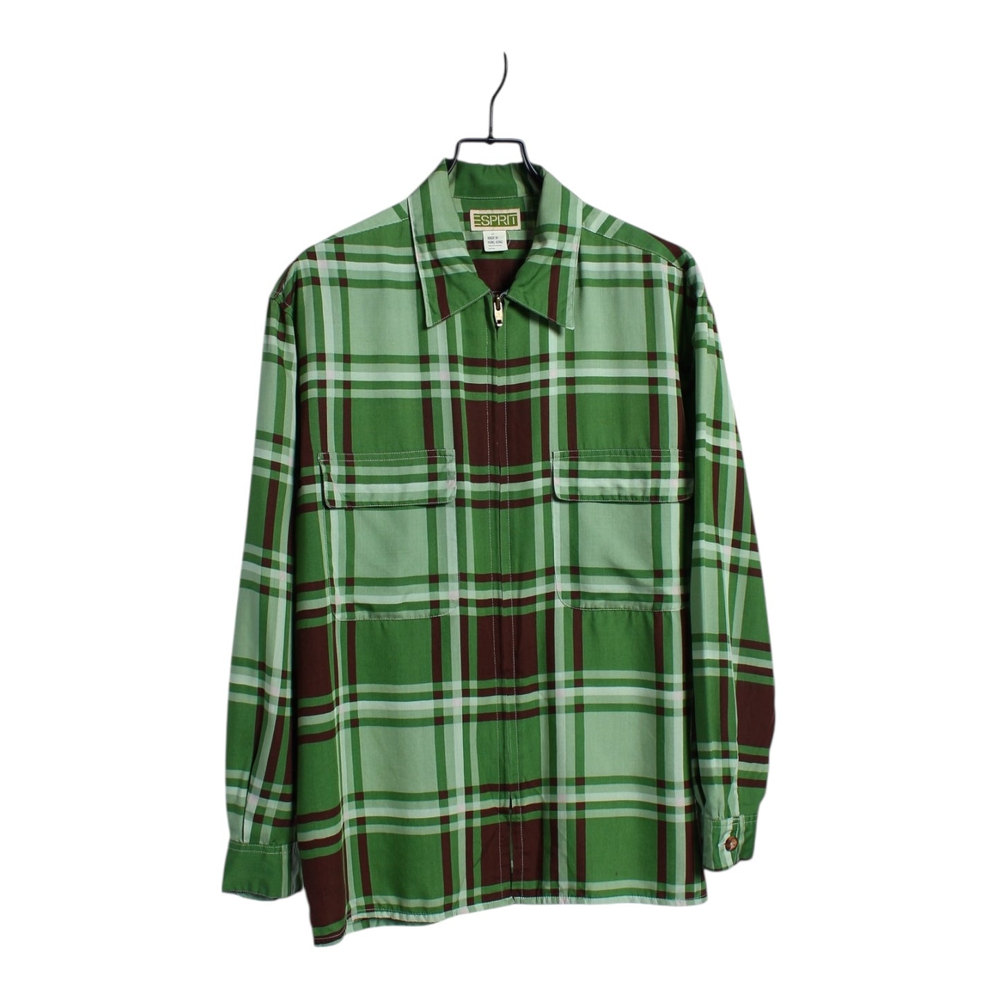 90s Esprit rayon zip shirt jacket medium