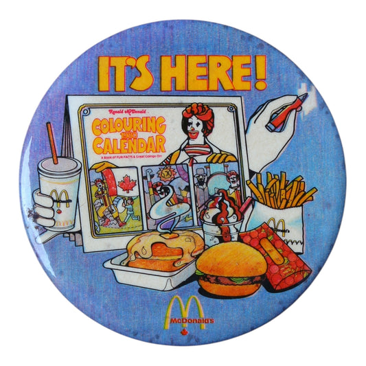 80s Mcdonalds coloring calendar pin