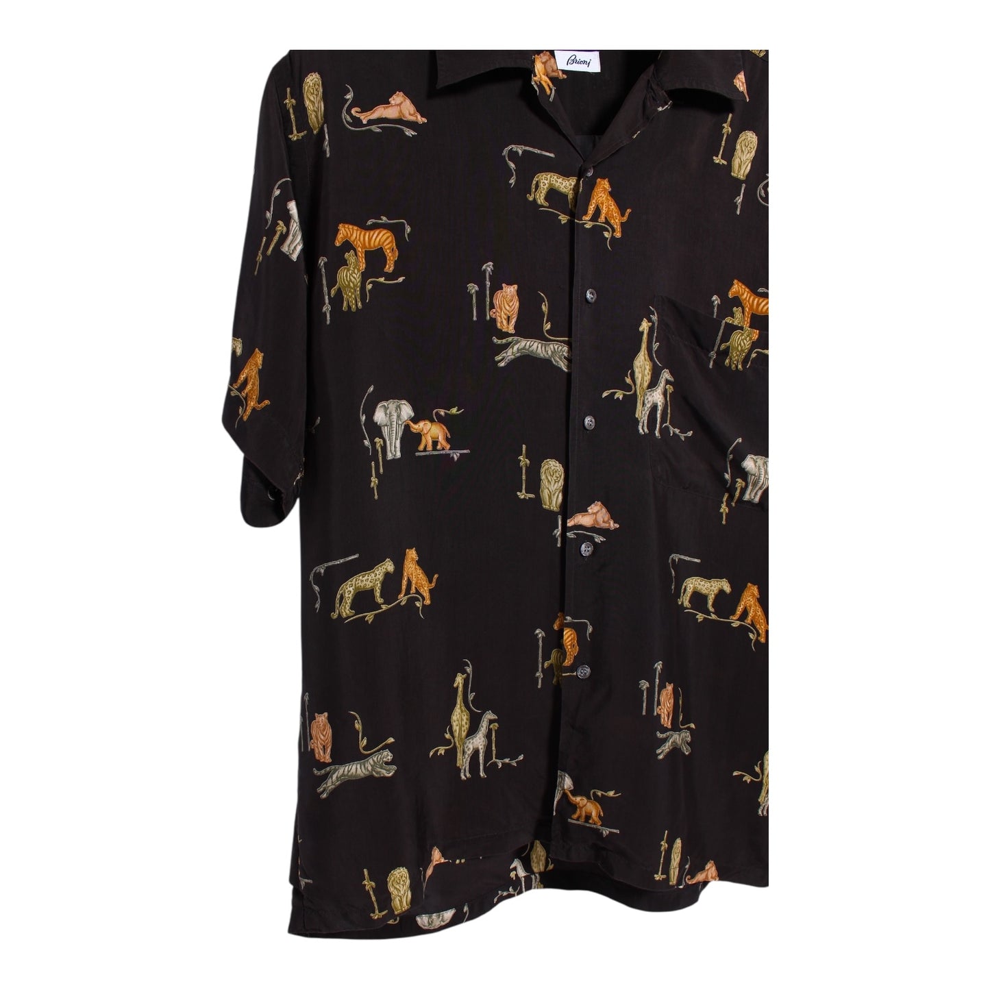 Brioni rayon animals shirt XL