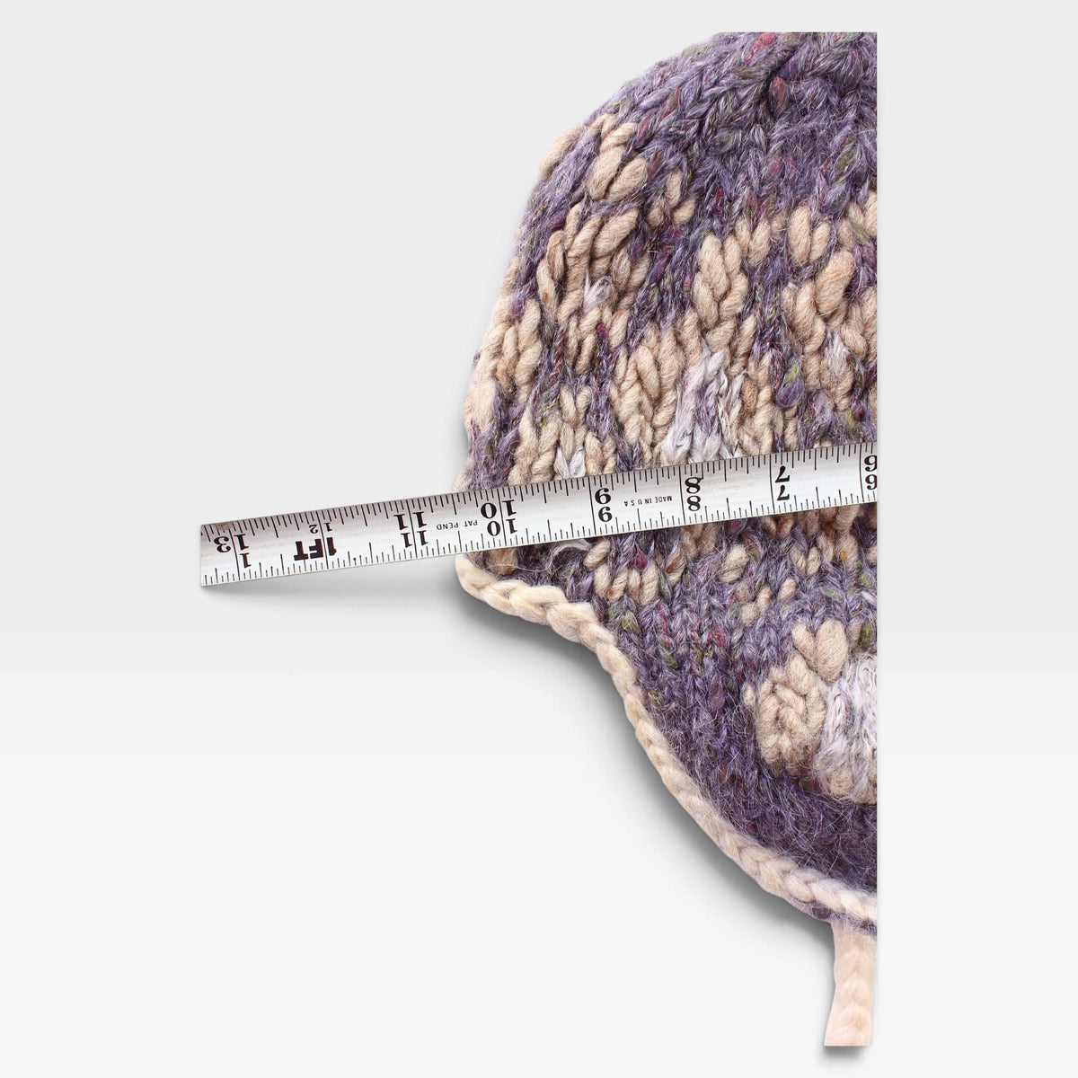 Wool knit earflap beanie