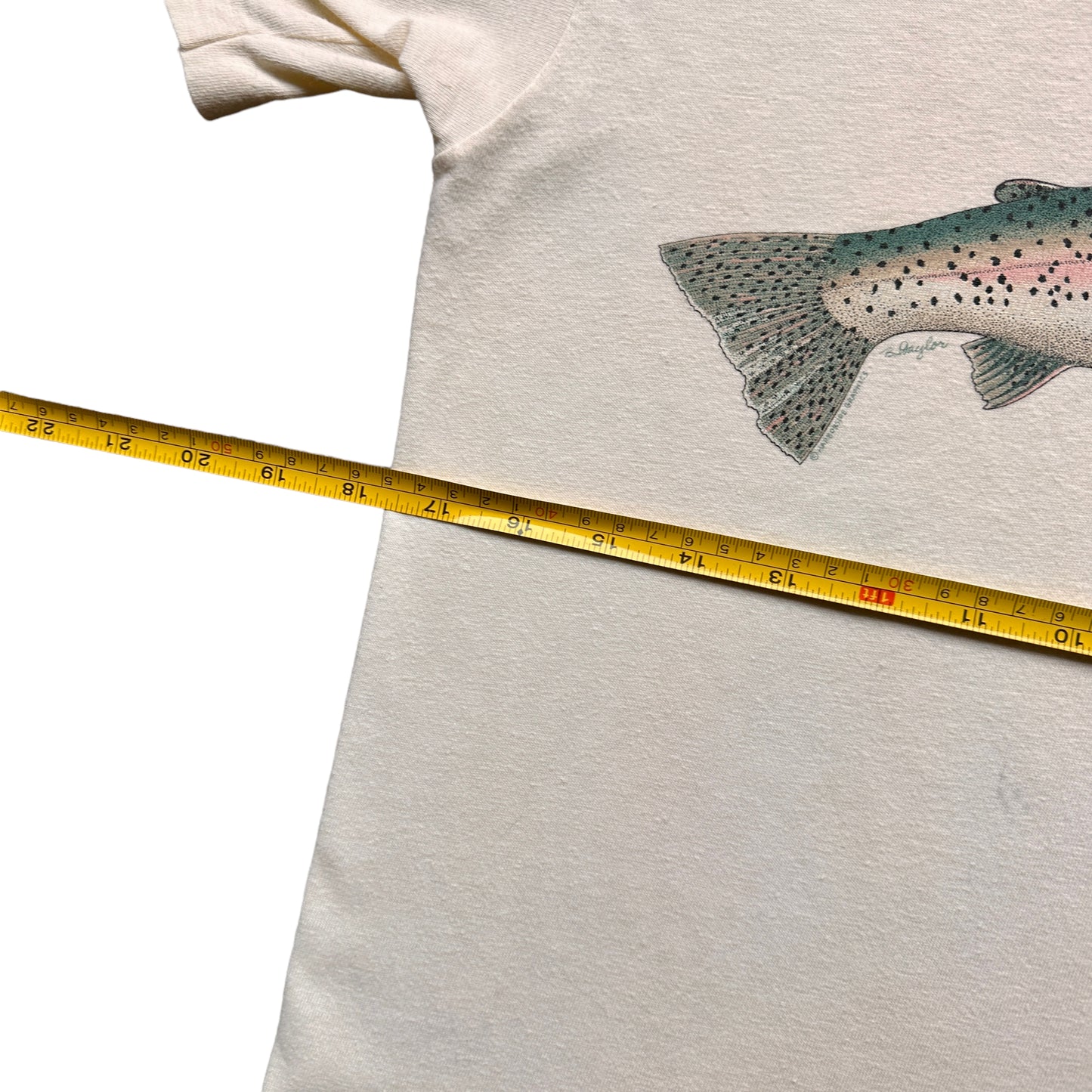 LL Bean rainbow trout tee small