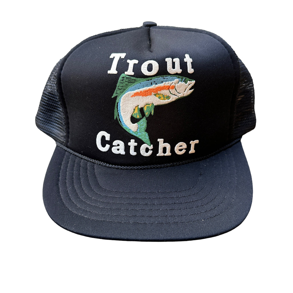 Trout catcher puff print trucker hat