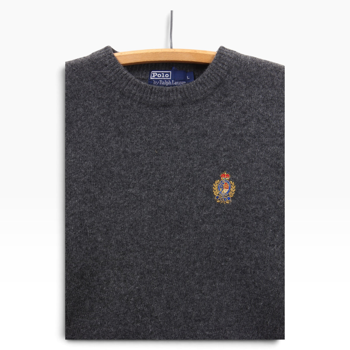 80s Polo Ralph Lauren lambswool crest sweater medium