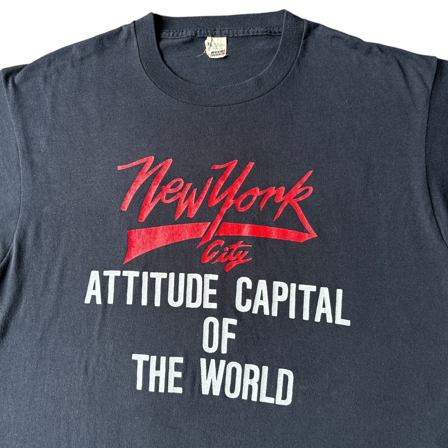 80s New york attitude capital of the world tee large