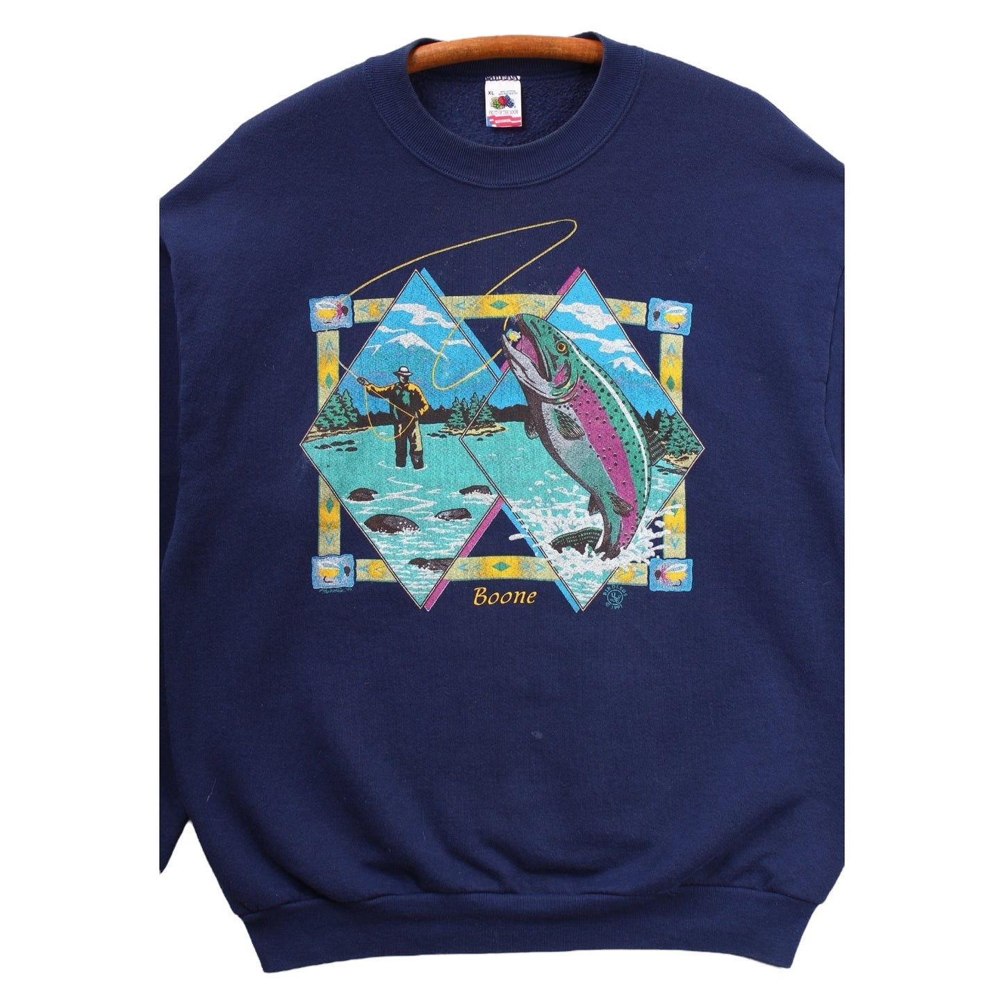 90s Boone trout fly fishsweatshirt large