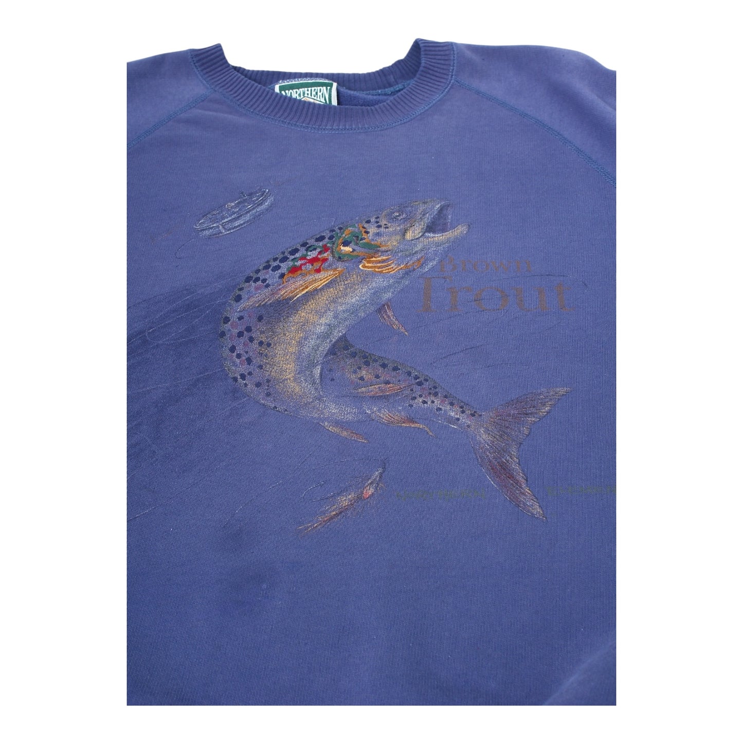 90s Brown trout crewneck XL