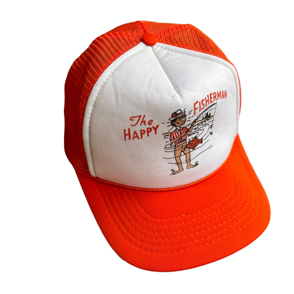 Happy fisherman trucker hat