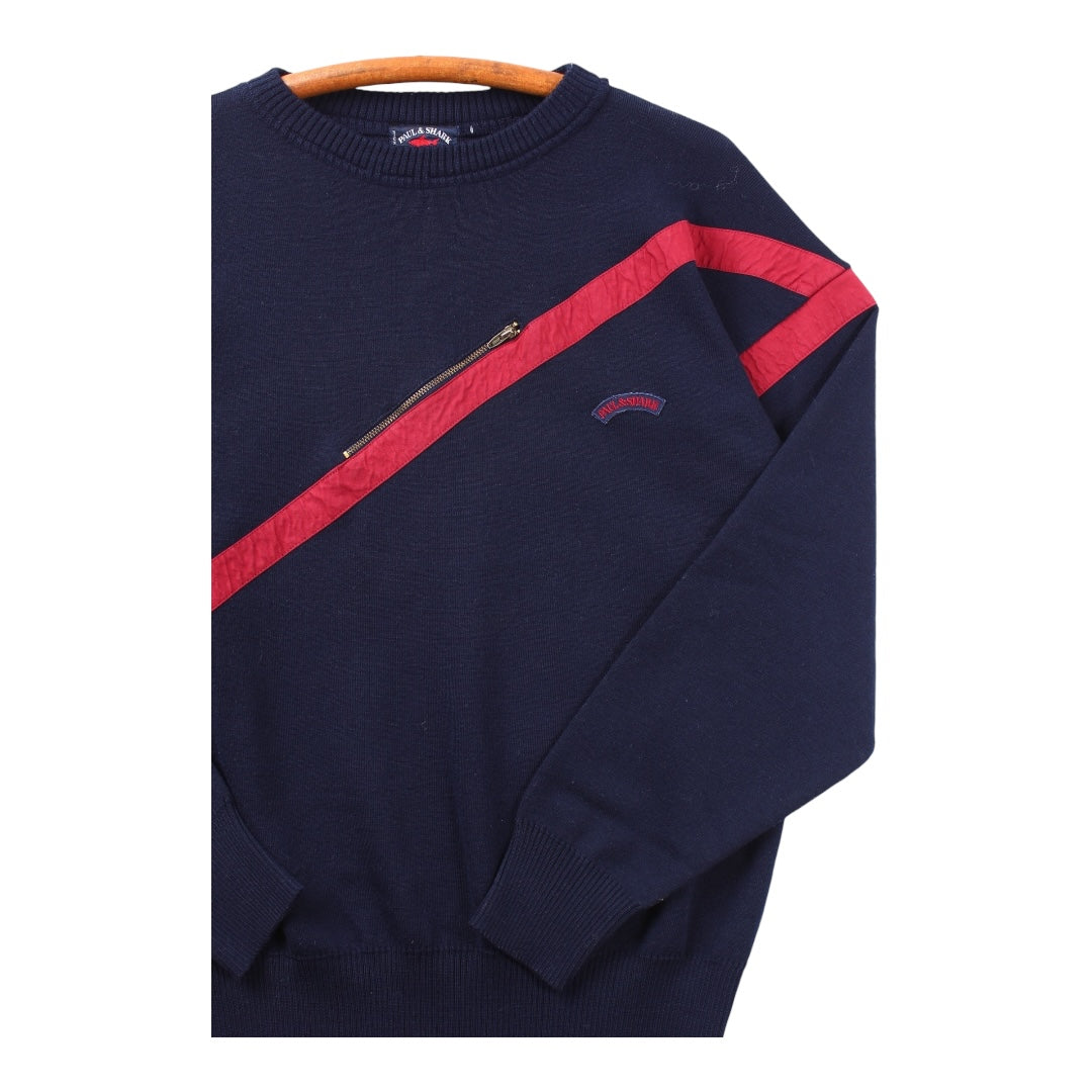 80s Paul and shark wool sweater. center zip medium Made in italy🇮🇹
