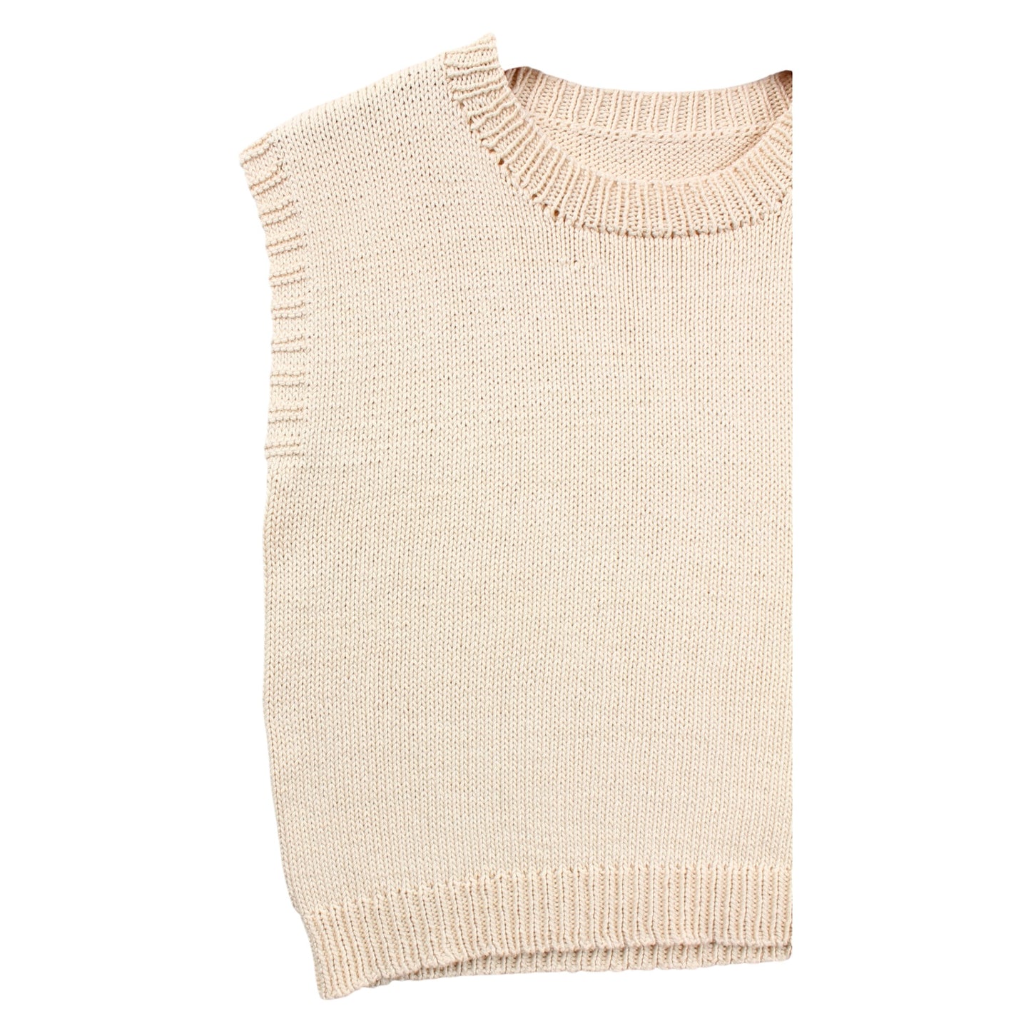 Hand knit Cotton sweater vest Small