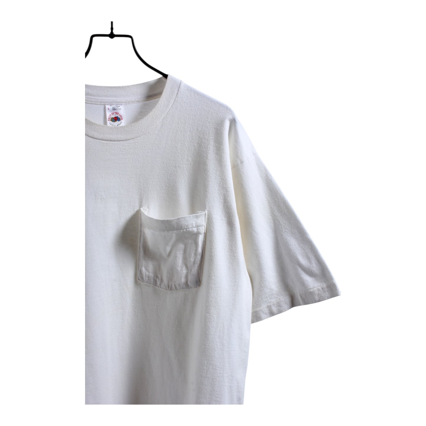 90s Blank white pocket tee large