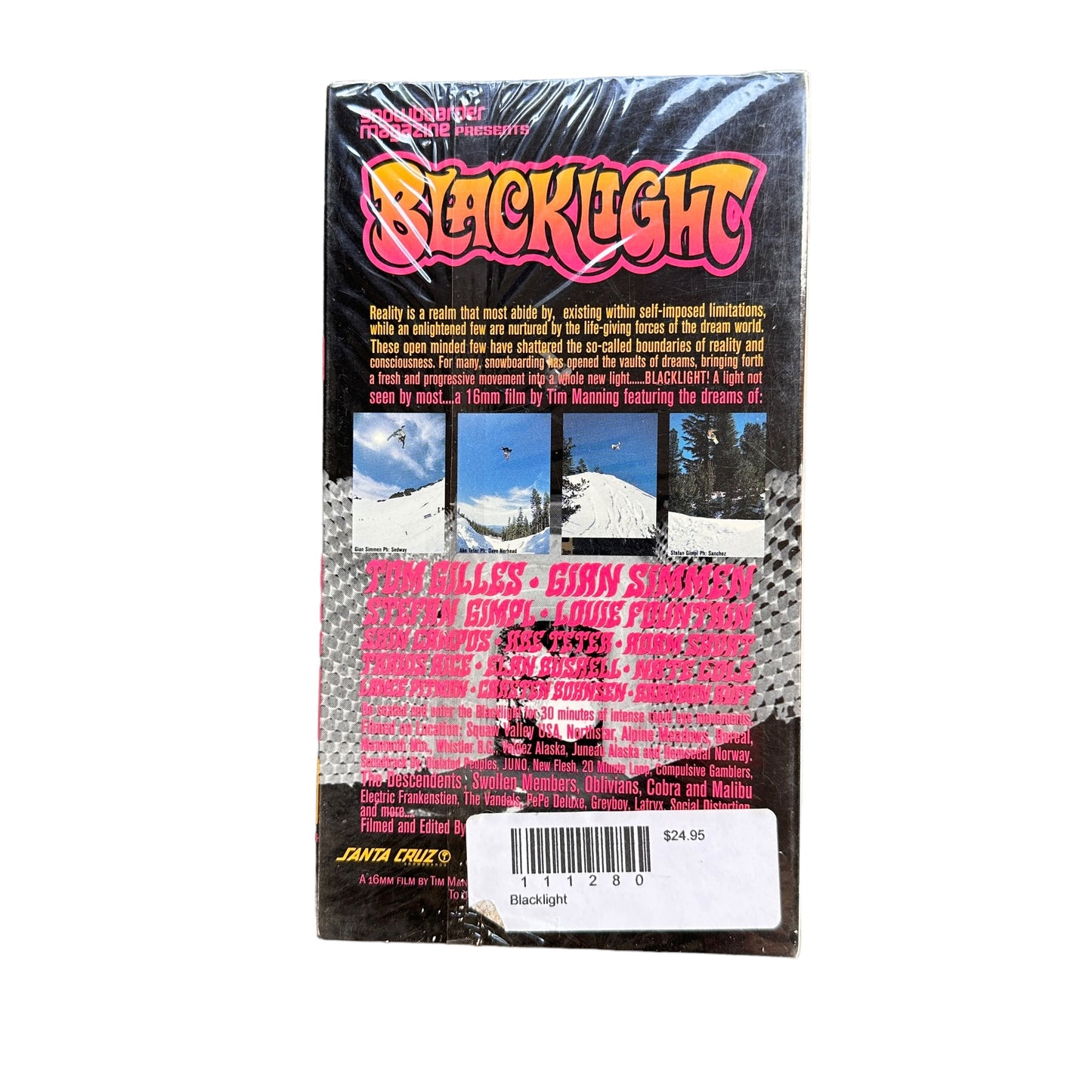 Snowboarder blacklight vhs tape