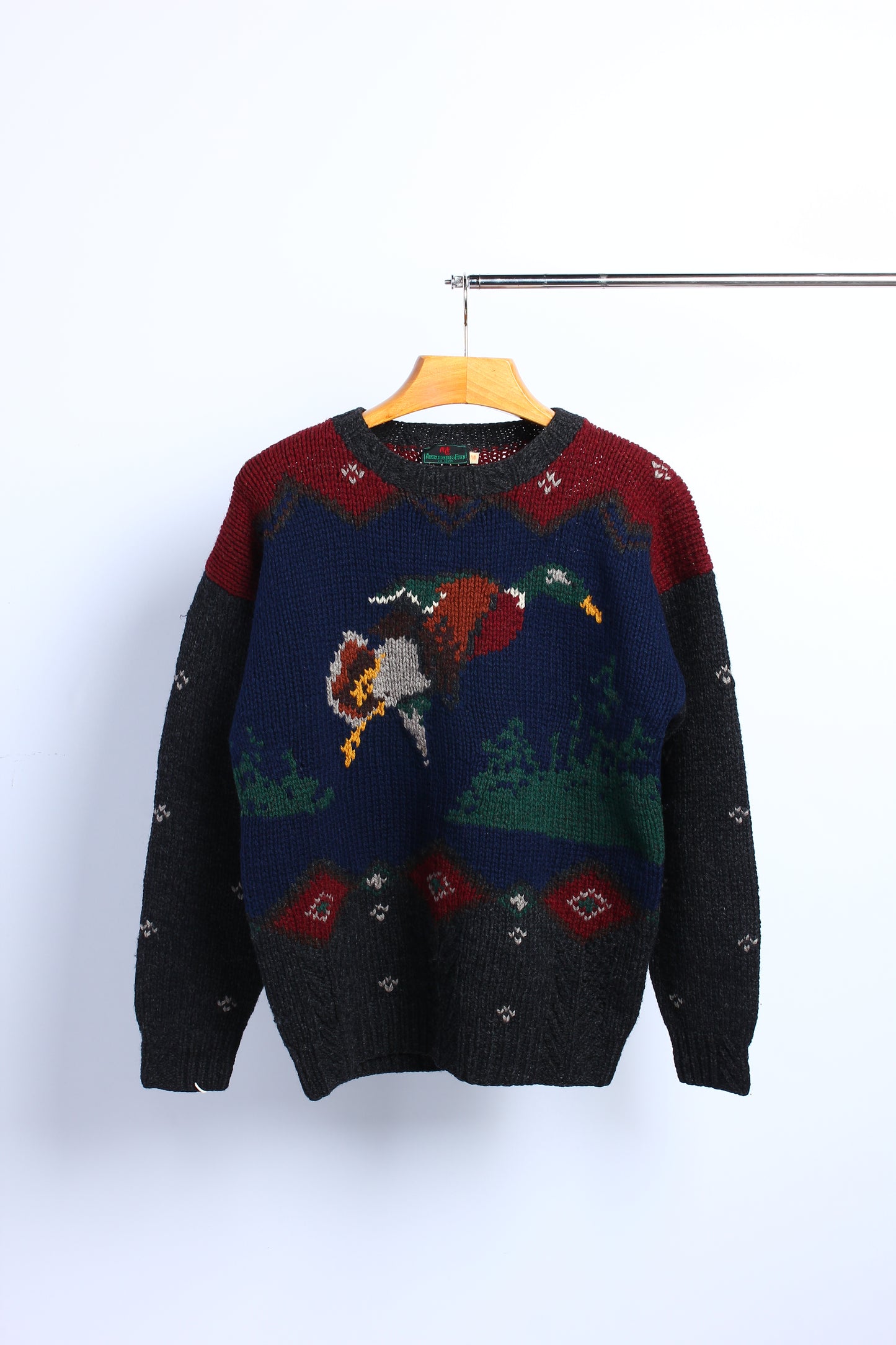 70s Abercrombie duck wool sweater medium