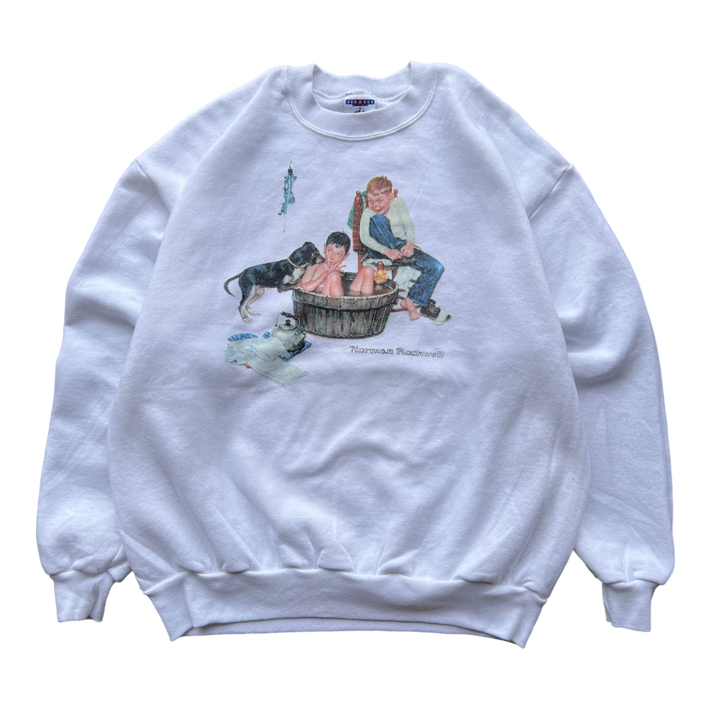 90s Norman Rockwell Lickin’ Good Bath Sweatshirt XL