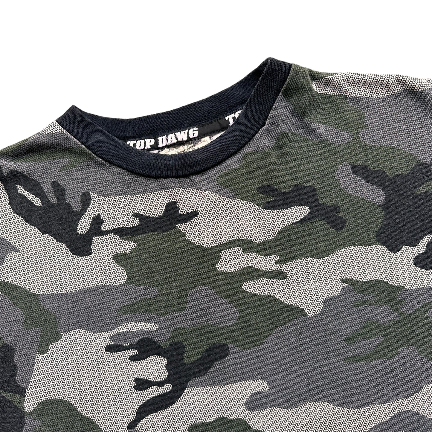 Y2K Top dawg camo tee XL