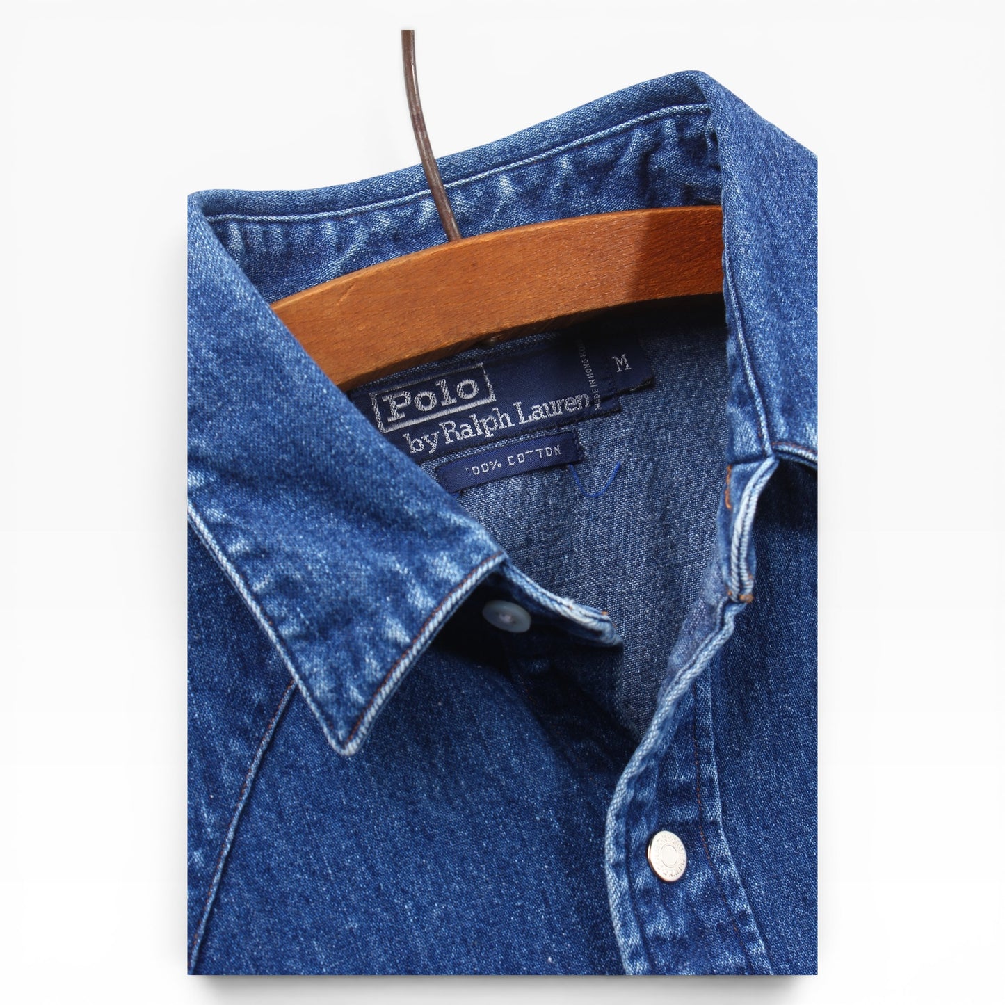 90s Polo Ralph Lauren denim western snap tee S/M