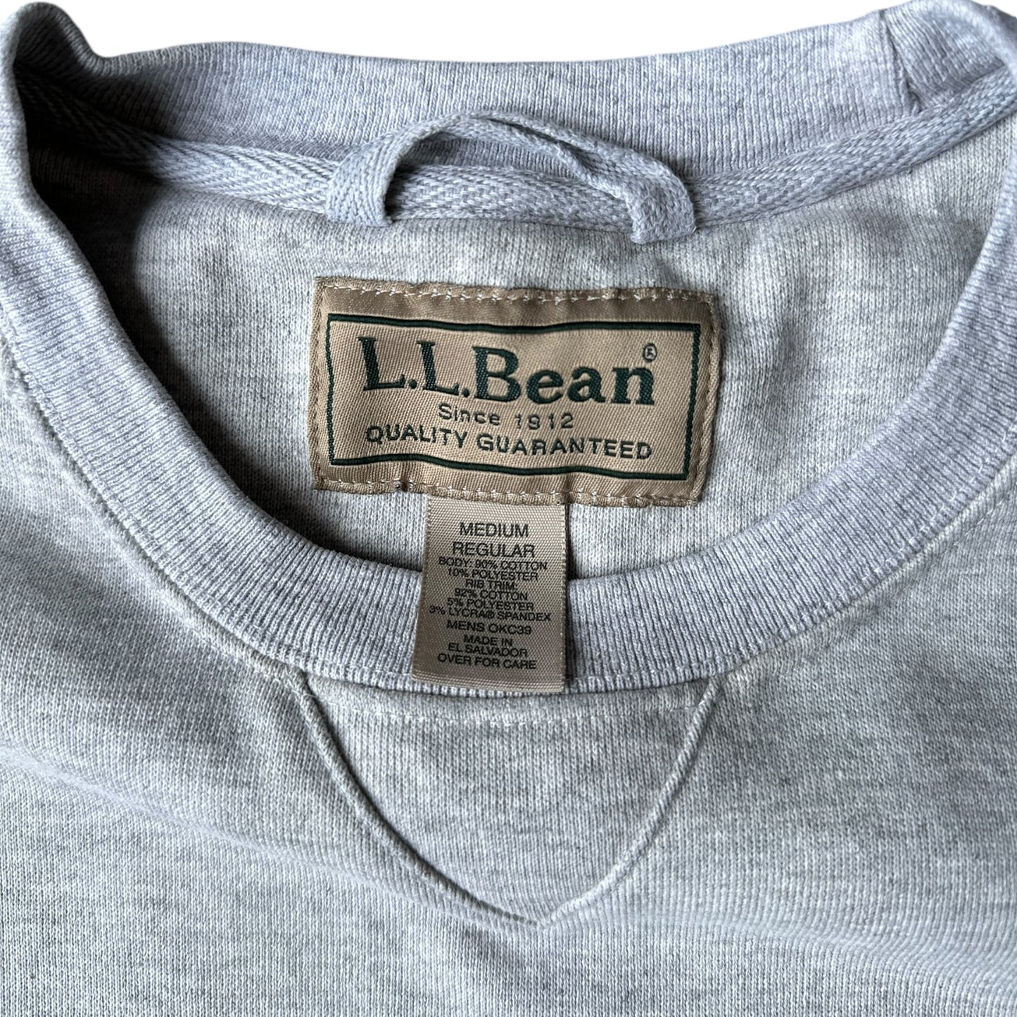 LL Bean two tone heavyweight crewneck large