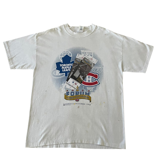 1995 Leafs & canadiens t shirt xl