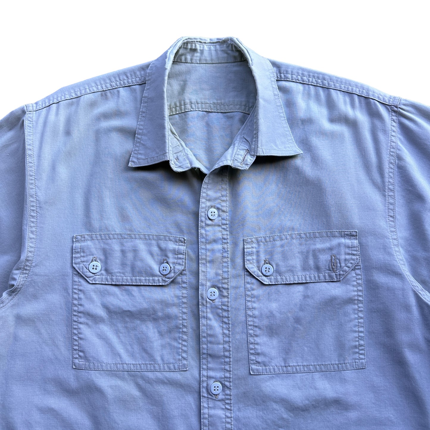 60s Light cotton two pocket butto. up shirt large