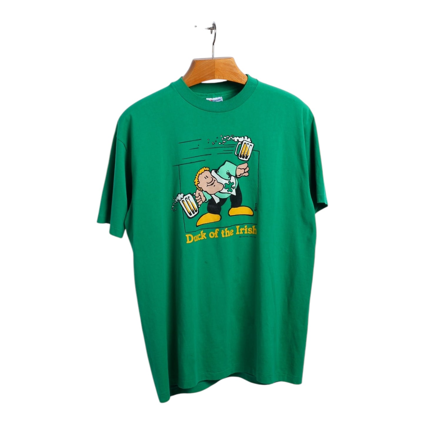 80s Duck of the irish tee large