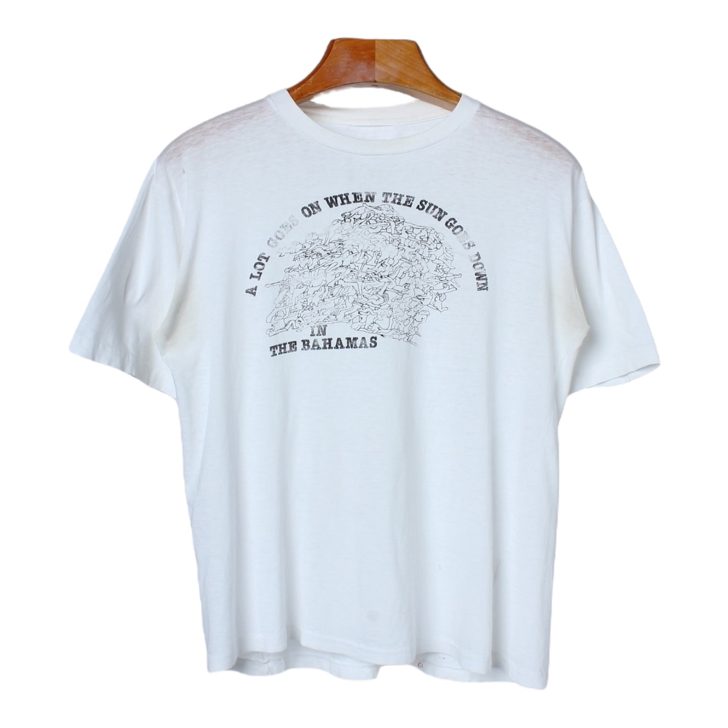 80s Allot goes on when the sun goes down bahamas tee medium