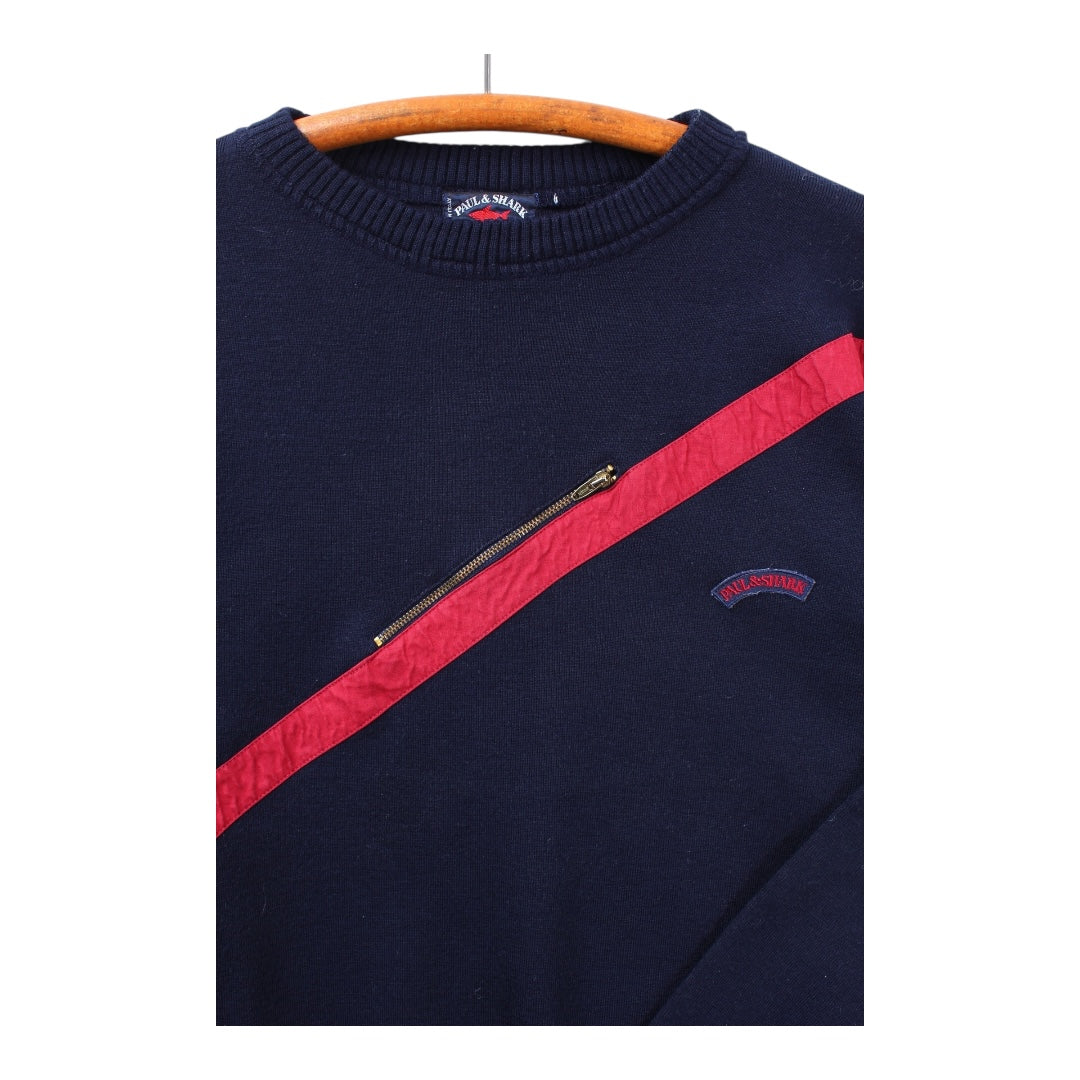 80s Paul and shark wool sweater. center zip medium Made in italy🇮🇹