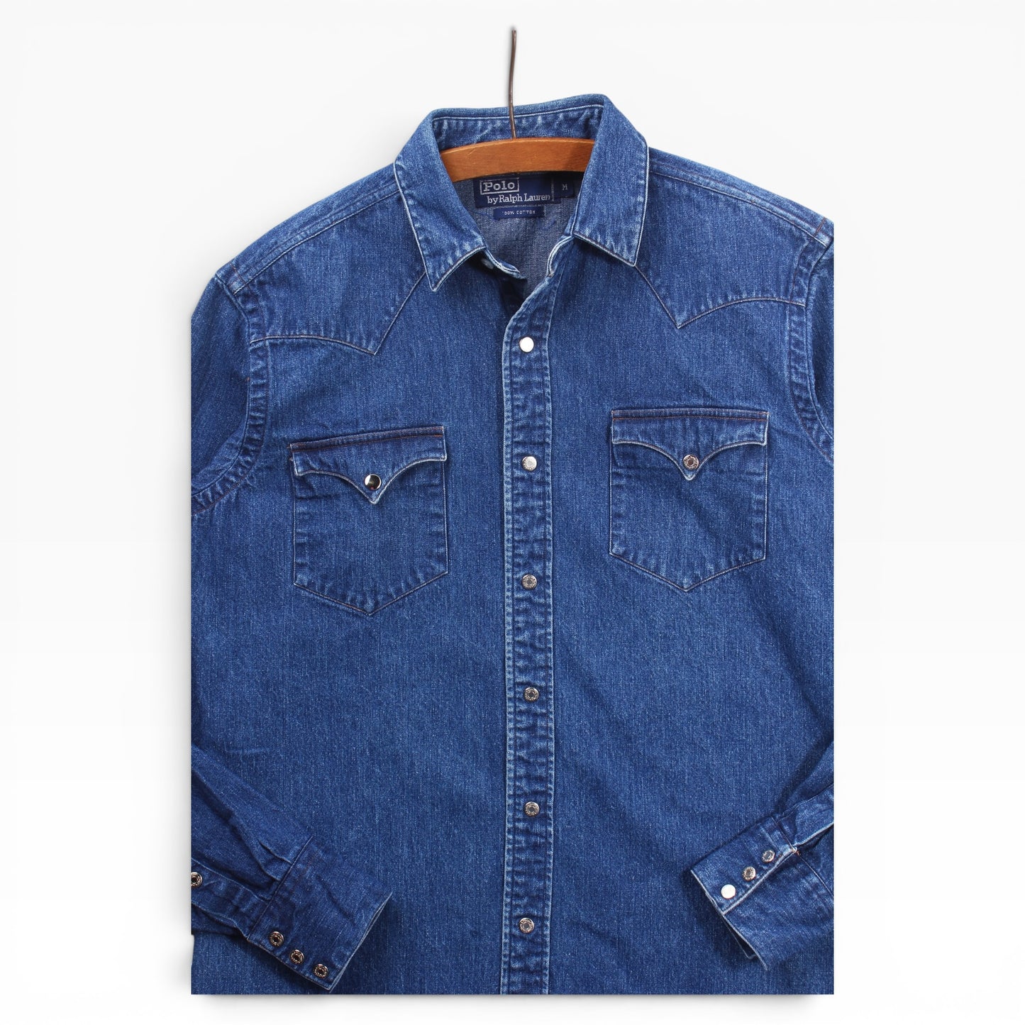 90s Polo Ralph Lauren denim western snap tee S/M