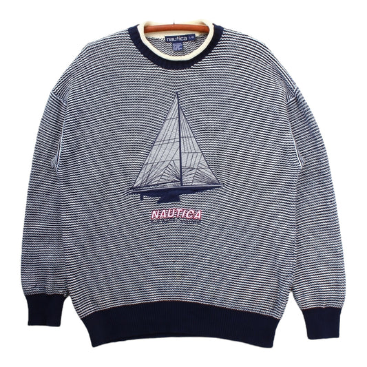 90s Nautica sailboat rollneck large