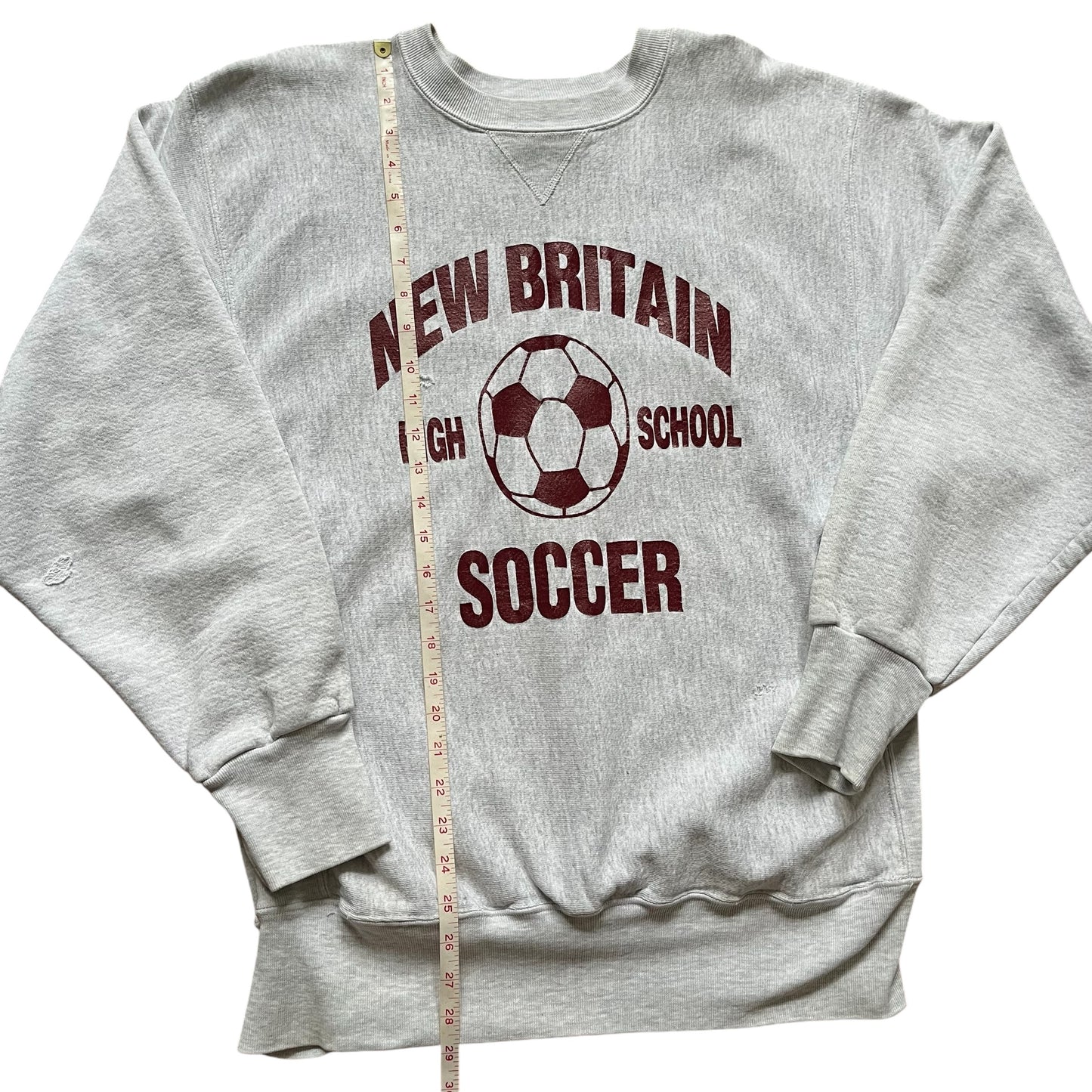 90s new Britain soccer thick reverse weave crewneck