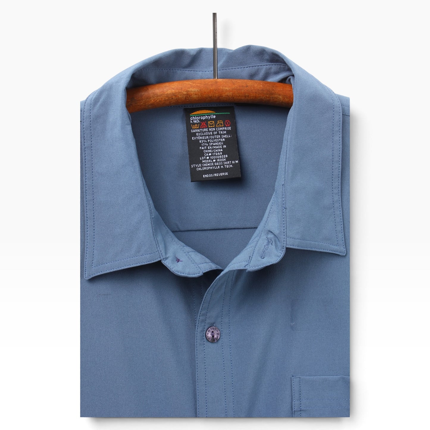Chlorophylle nylon button up shirt XL