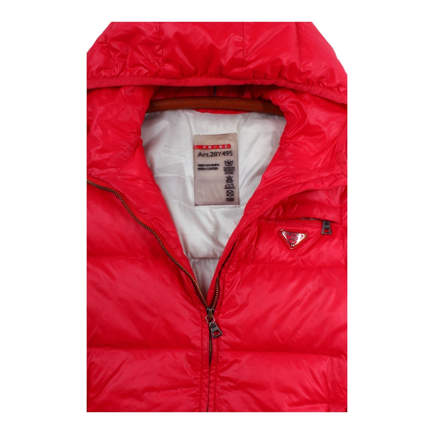 Prada hooded down vest small