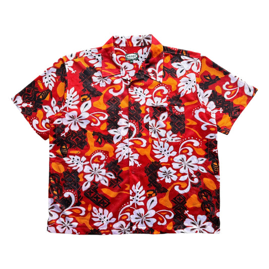 Y2K Jersey material hawaiian camp shirt L/XL