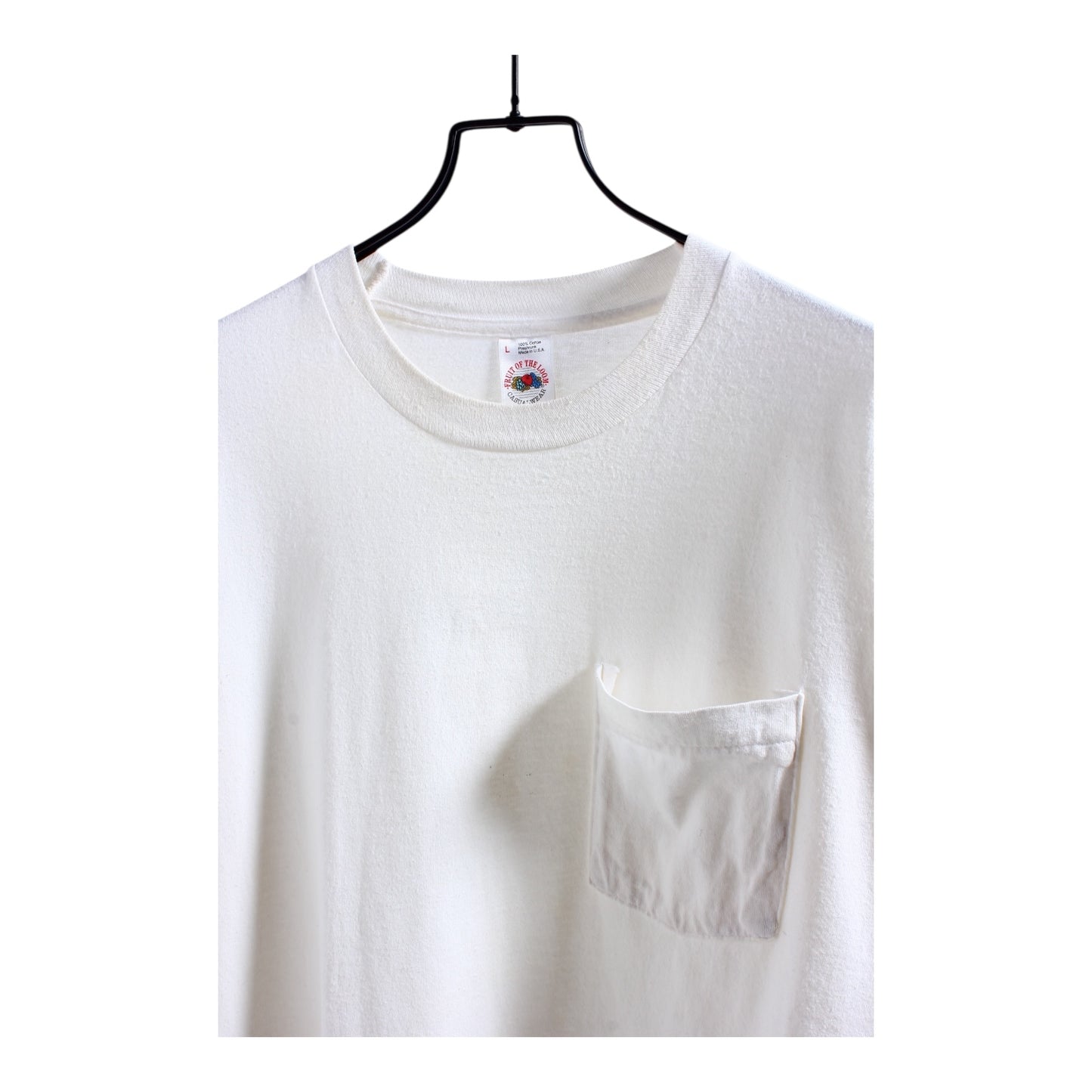 90s Blank white pocket tee large