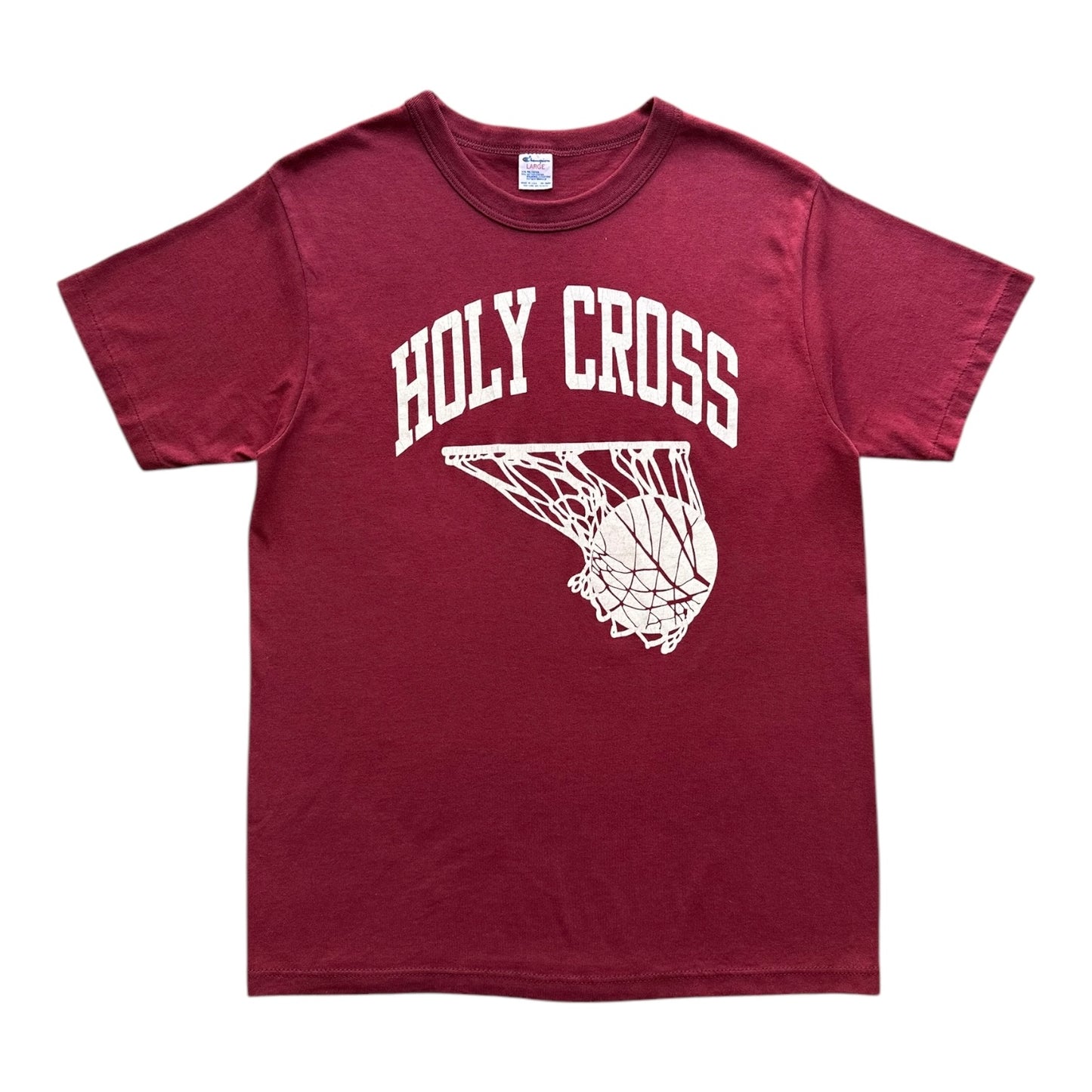 80s Holy cross basketball tee small