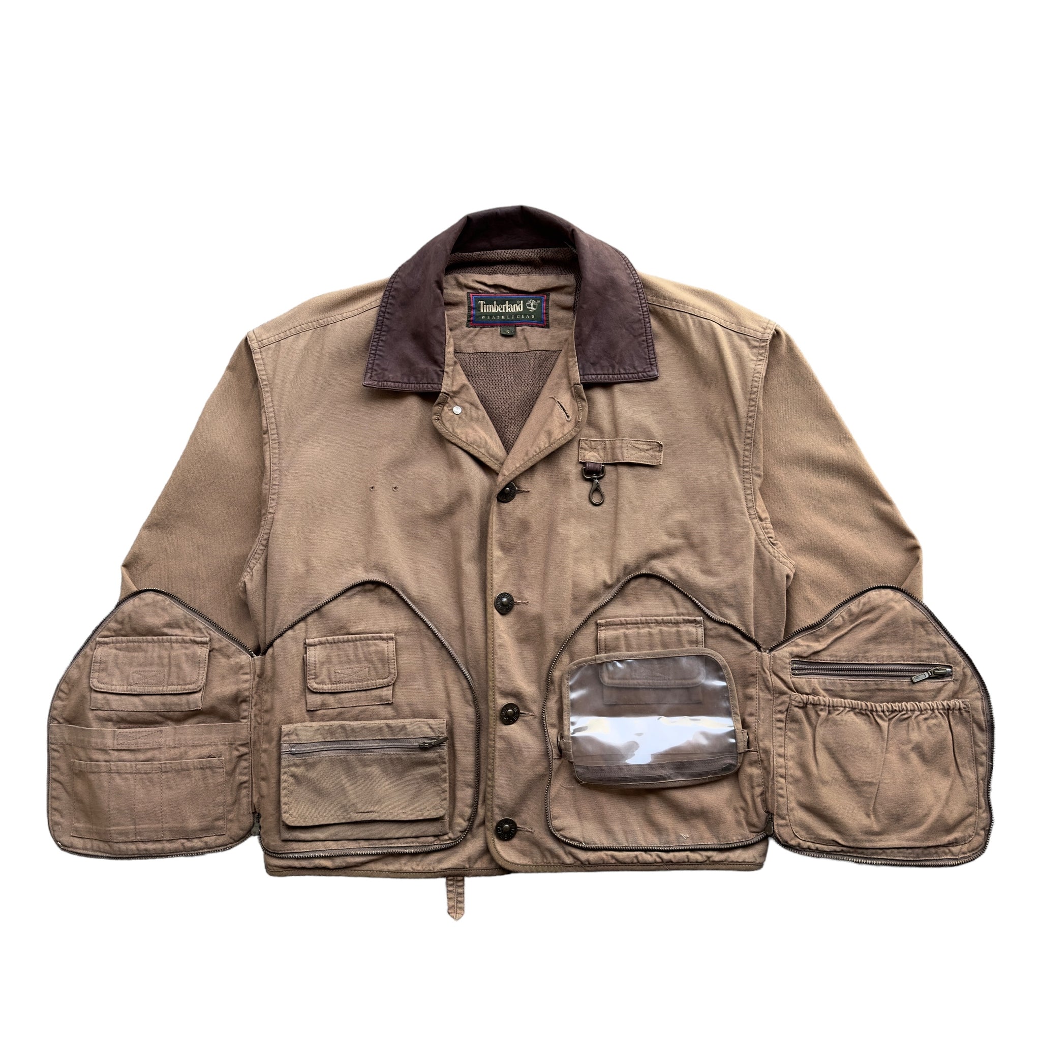 90s Timberland fishing jacket zip pockets M/L