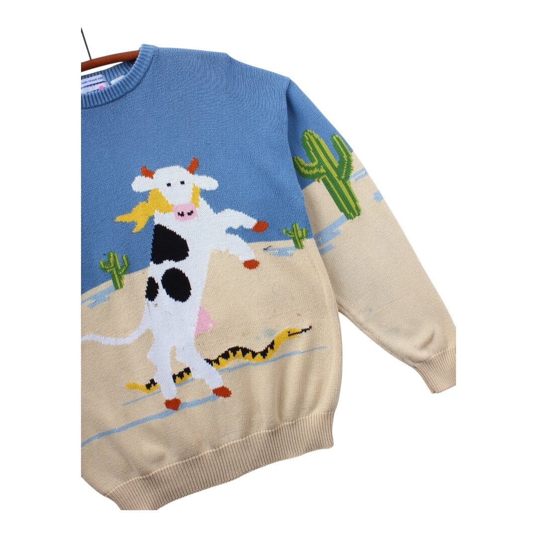 Cows cotton sweater large