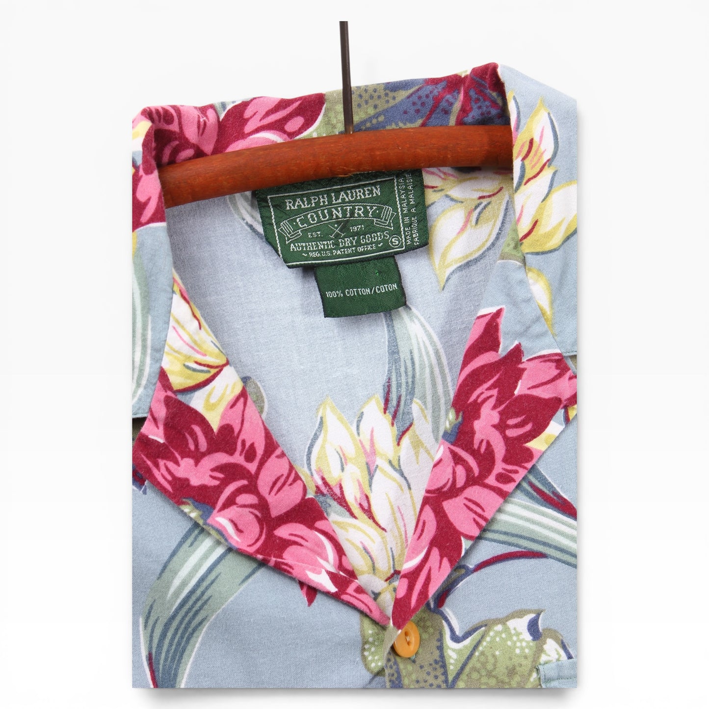 Polo country hawaiian shirt camp collar S/M