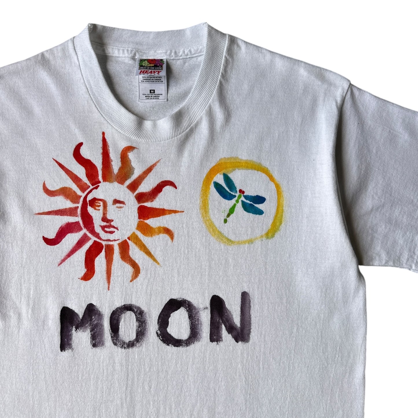 90s Hand painted moon tee S/M