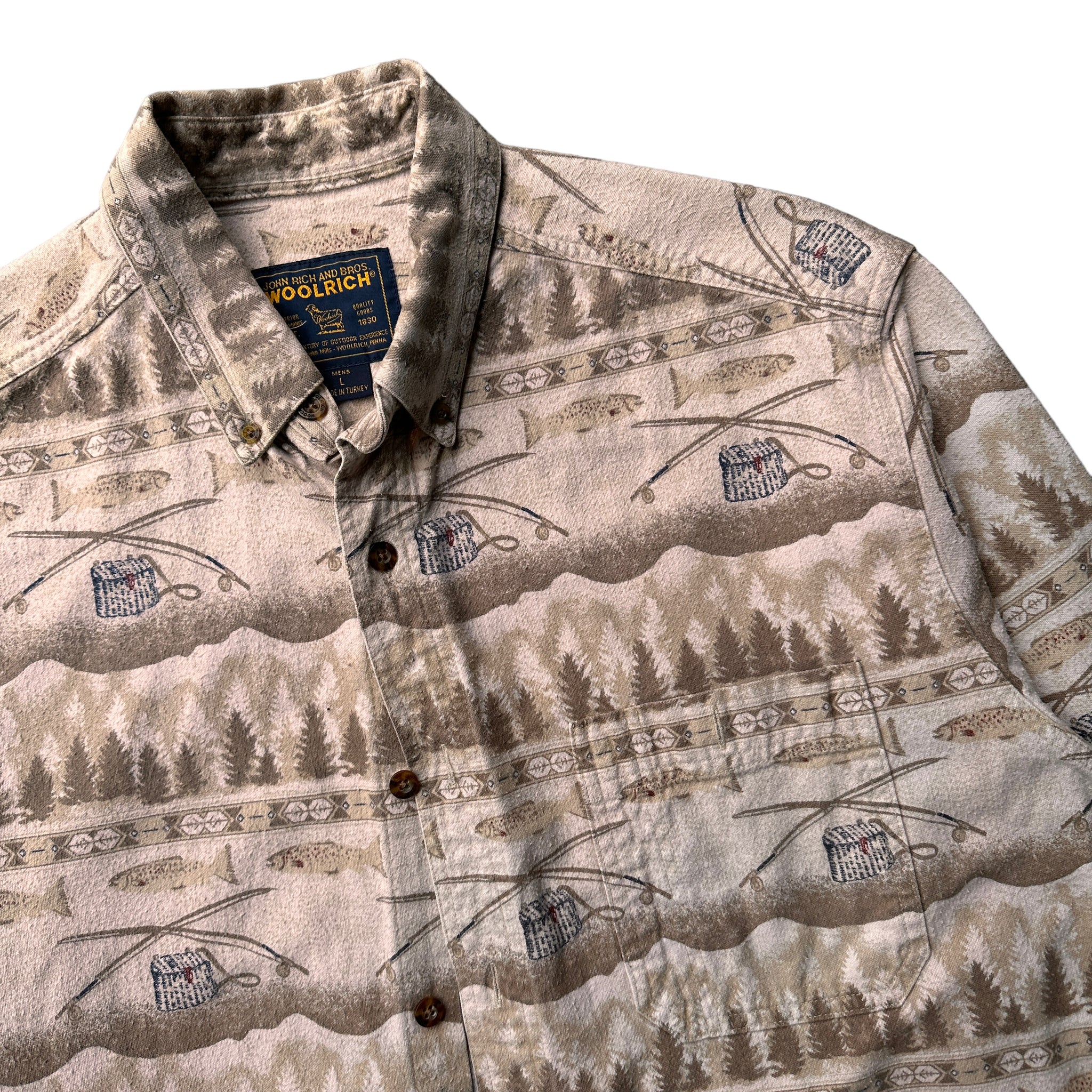90s Woolrich fly fish flannel large – Vintage Sponsor