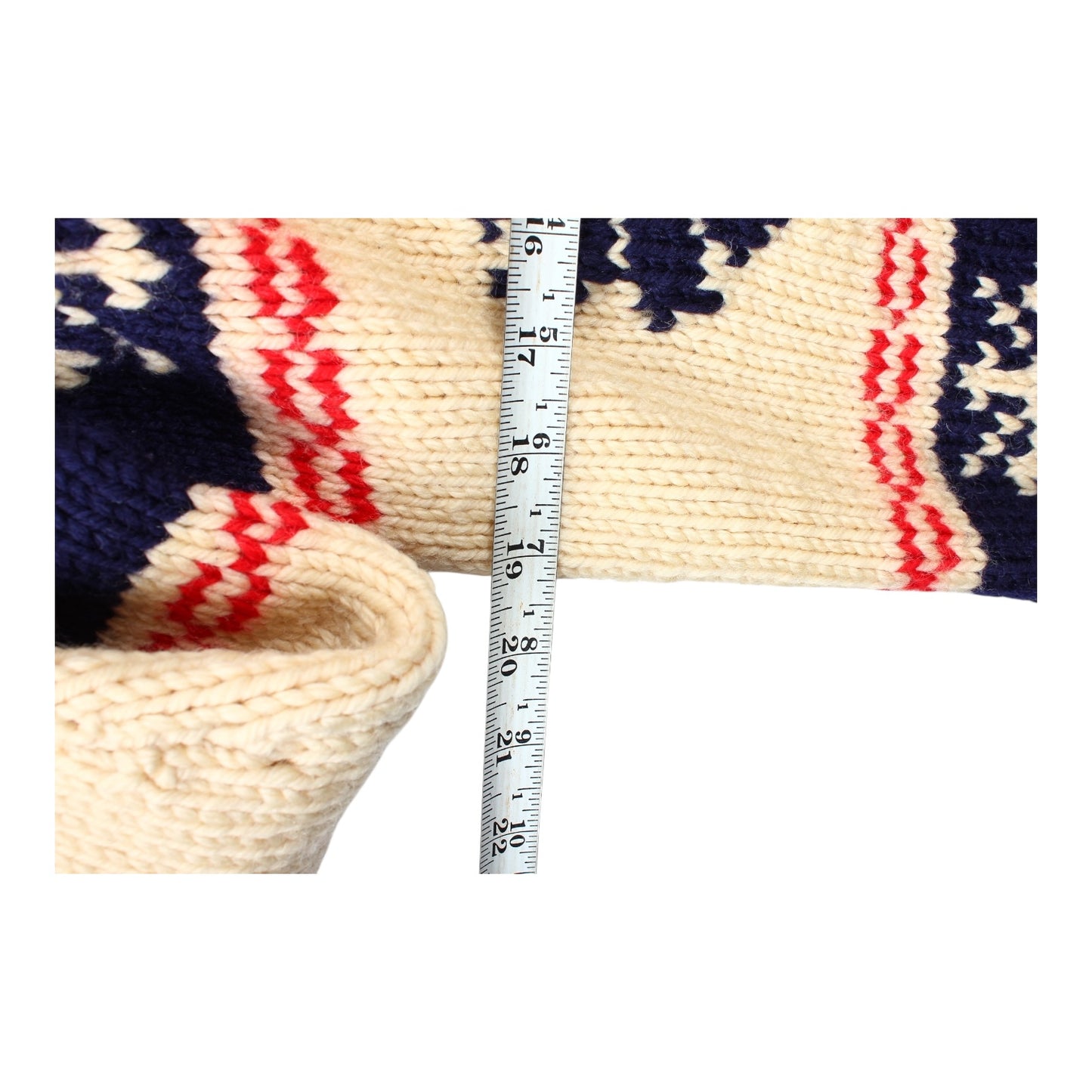 60s Cowichan style snowflake wool zip sweater Small