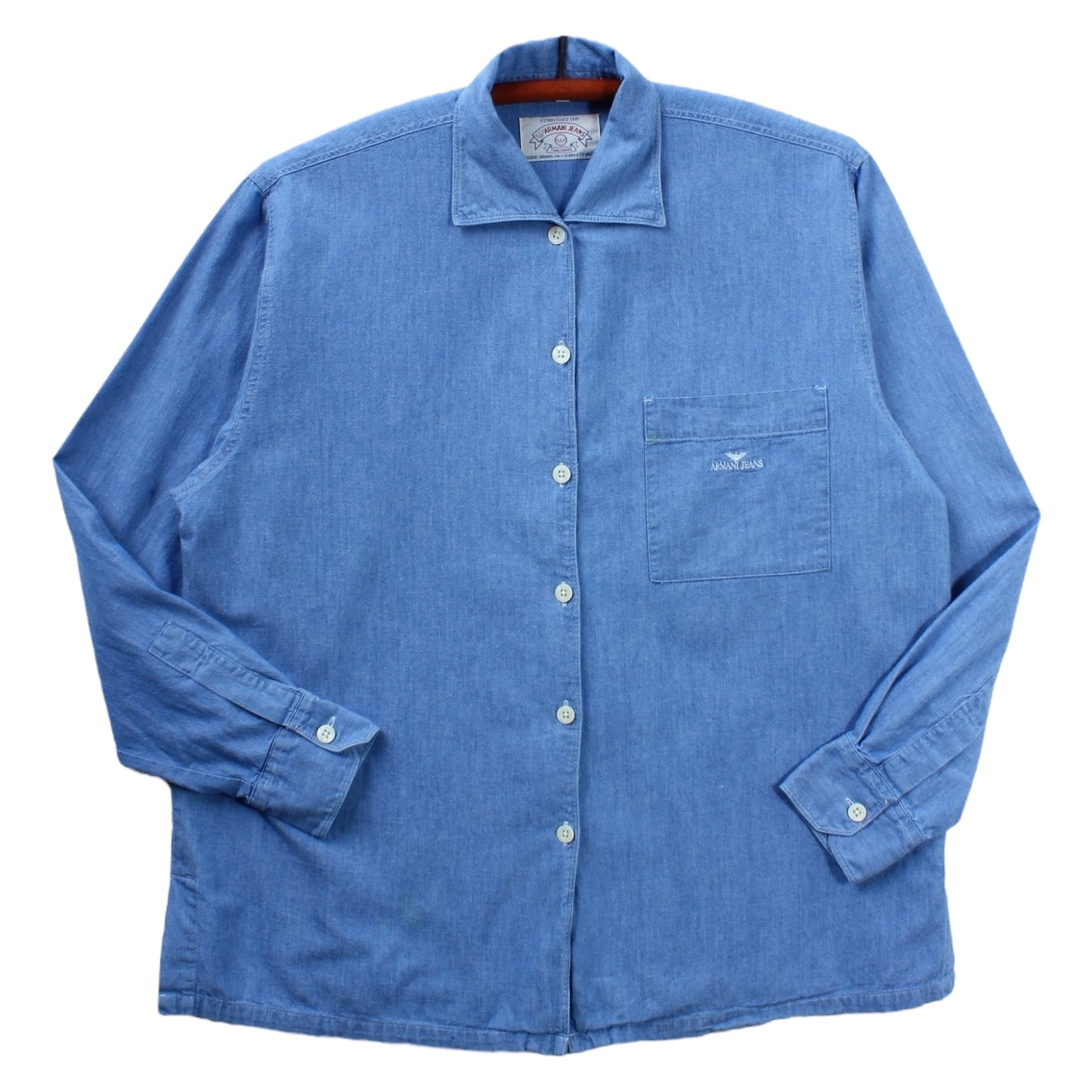 Armani jeans chambray button up shirt Small
