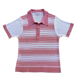 60s Knit polo shirt Small wise