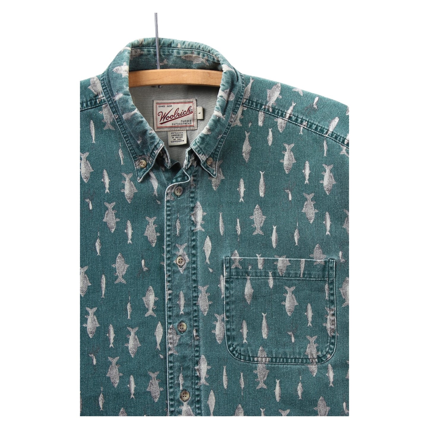 Woolrich heavy cotton fish shirt XL