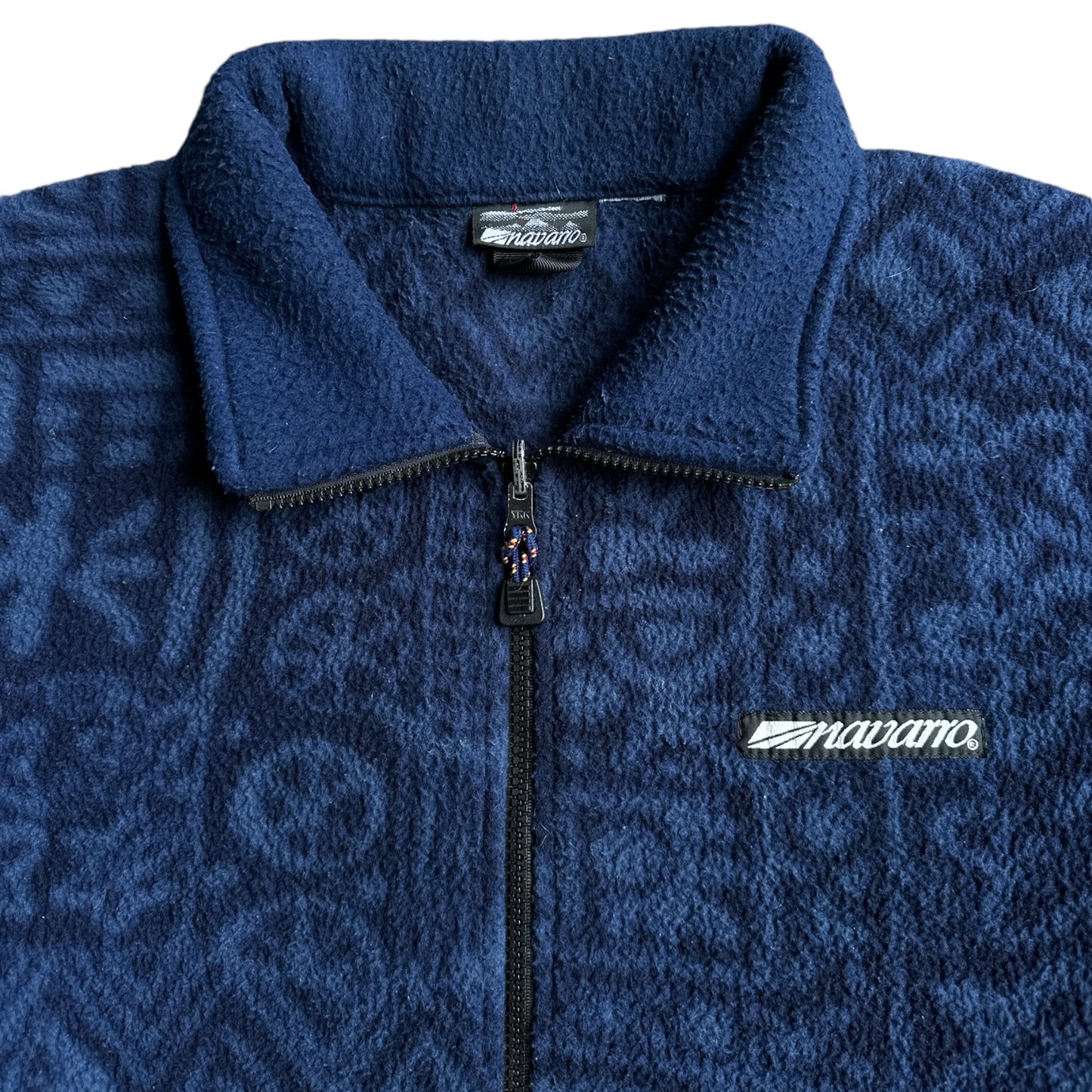 90s Navarro patterned fleece XL Made in canada🇨🇦