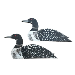 Hand painted LOON double sided wood display
