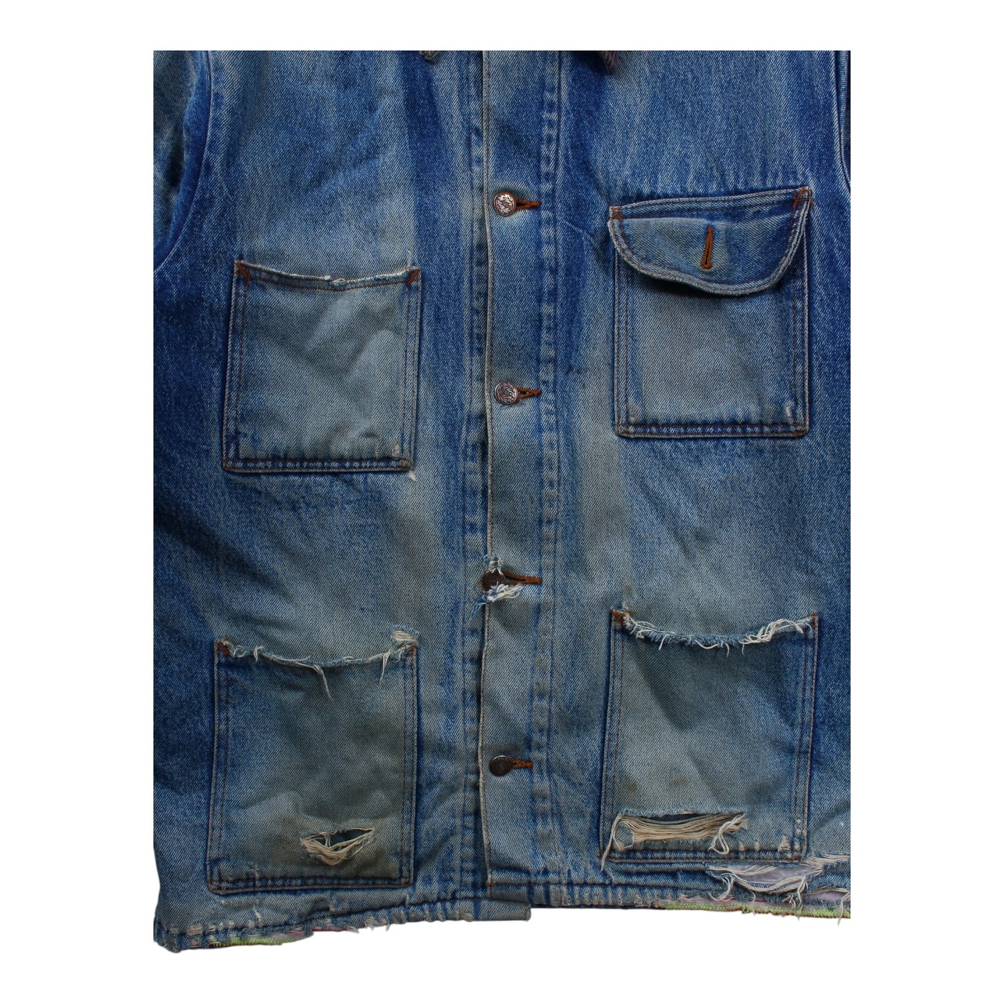 Well worn denim chore coat large