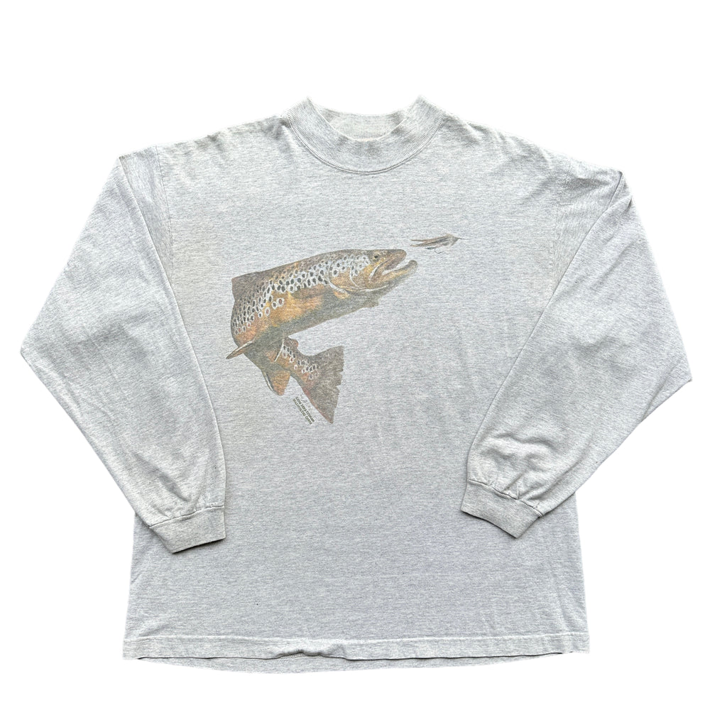 90s Brown trout long sleeve XL